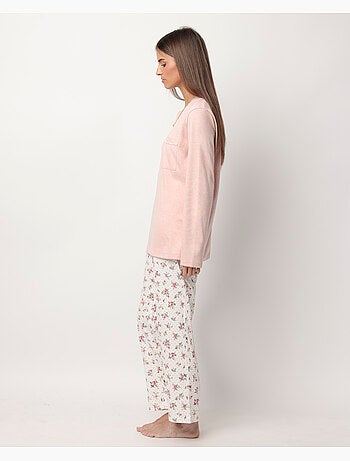 Pigiama ADMAS CLASSIC a maniche lunghe con pois e fiori per donna