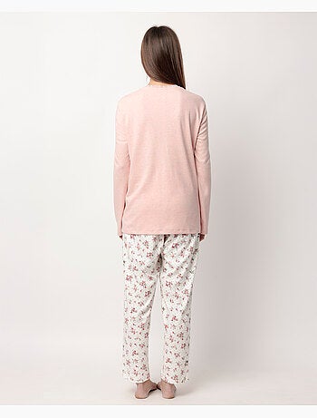 Pigiama ADMAS CLASSIC a maniche lunghe con pois e fiori per donna