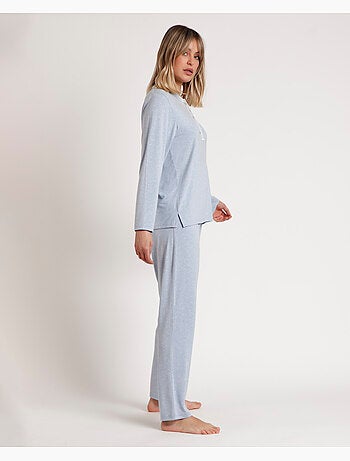 Pigiama ADMAS CLASSIC da donna a maniche lunghe con cuori morbidi e bottoni sul davanti