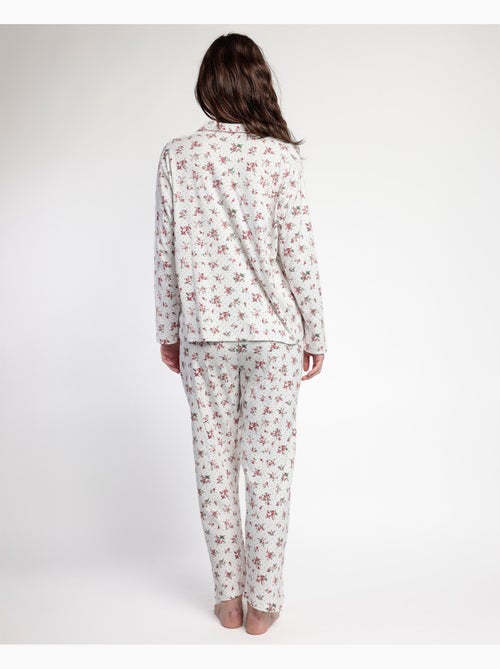 Pigiama ADMAS CLASSIC da donna a maniche lunghe con patta aperta, pois e fiori - Kiabi Pigiama ADMAS CLASSIC da donna a maniche lunghe con patta aperta, pois e fiori - Kiabi
