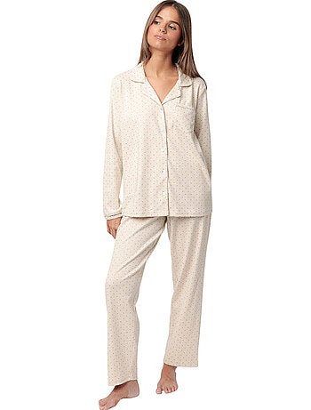 Pigiama ADMAS CLASSIC da donna a maniche lunghe con pois organici aperti