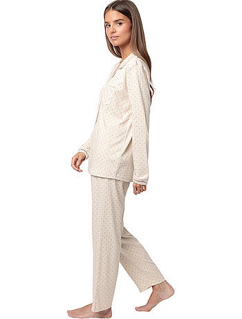 Pigiama ADMAS CLASSIC da donna a maniche lunghe con pois organici aperti