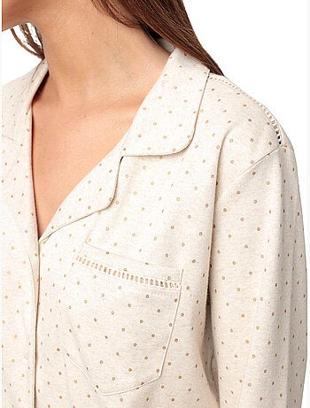 Pigiama ADMAS CLASSIC da donna a maniche lunghe con pois organici aperti