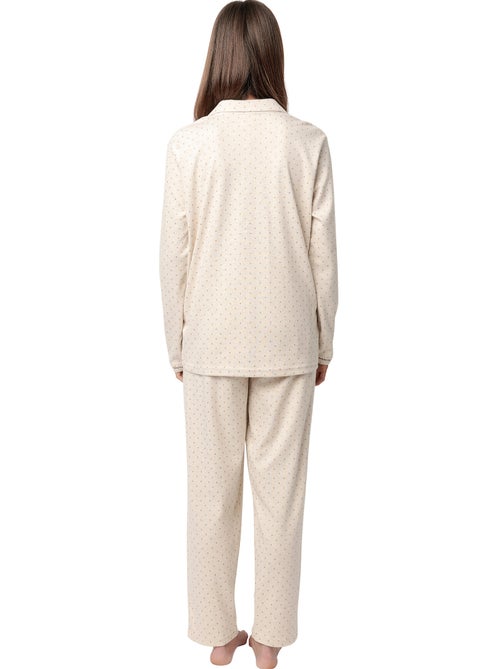 Pigiama ADMAS CLASSIC da donna a maniche lunghe con pois organici aperti - Kiabi Pigiama ADMAS CLASSIC da donna a maniche lunghe con pois organici aperti - Kiabi
