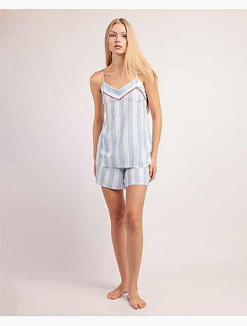 Pigiama ADMAS CLASSIC da donna con bretelle a righe leggere classiche