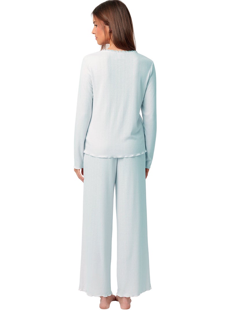 Pigiama ADMAS CLASSIC da donna romantico a maniche lunghe con bottoni Blu - Kiabi