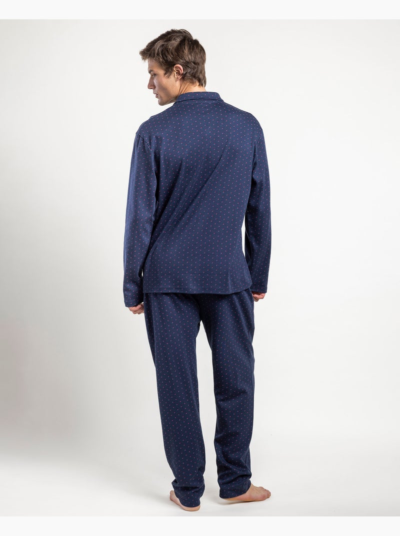 Pigiama ADMAS CLASSIC da uomo a maniche lunghe con bordi aperti Blu marino - Kiabi