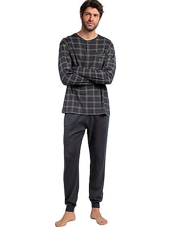 Pigiama ADMAS CLASSIC da uomo, a maniche lunghe, con bottoni sul davanti, color cannella