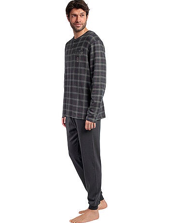 Pigiama ADMAS CLASSIC da uomo, a maniche lunghe, con bottoni sul davanti, color cannella