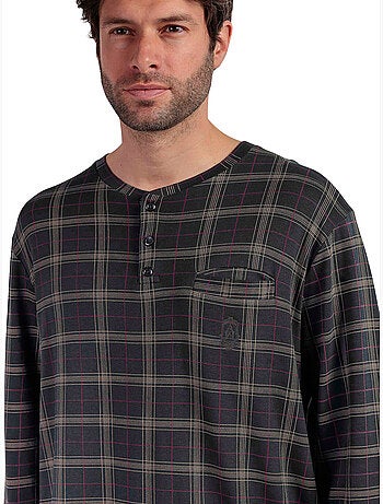 Pigiama ADMAS CLASSIC da uomo, a maniche lunghe, con bottoni sul davanti, color cannella