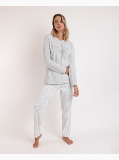 Pigiama ADMAS da donna a maniche lunghe in velluto morbido con scollo a V - Kiabi Pigiama ADMAS da donna a maniche lunghe in velluto morbido con scollo a V - Kiabi
