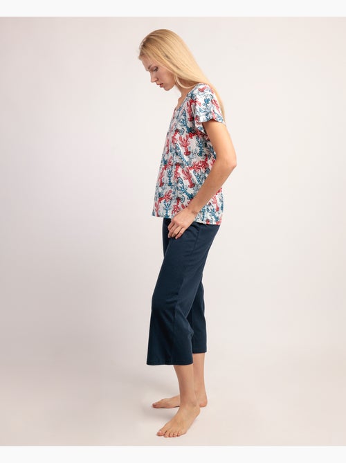 Pigiama ADMAS da donna con maniche a goccia e scritta Vitamin Sea - Kiabi Pigiama ADMAS da donna con maniche a goccia e scritta Vitamin Sea - Kiabi