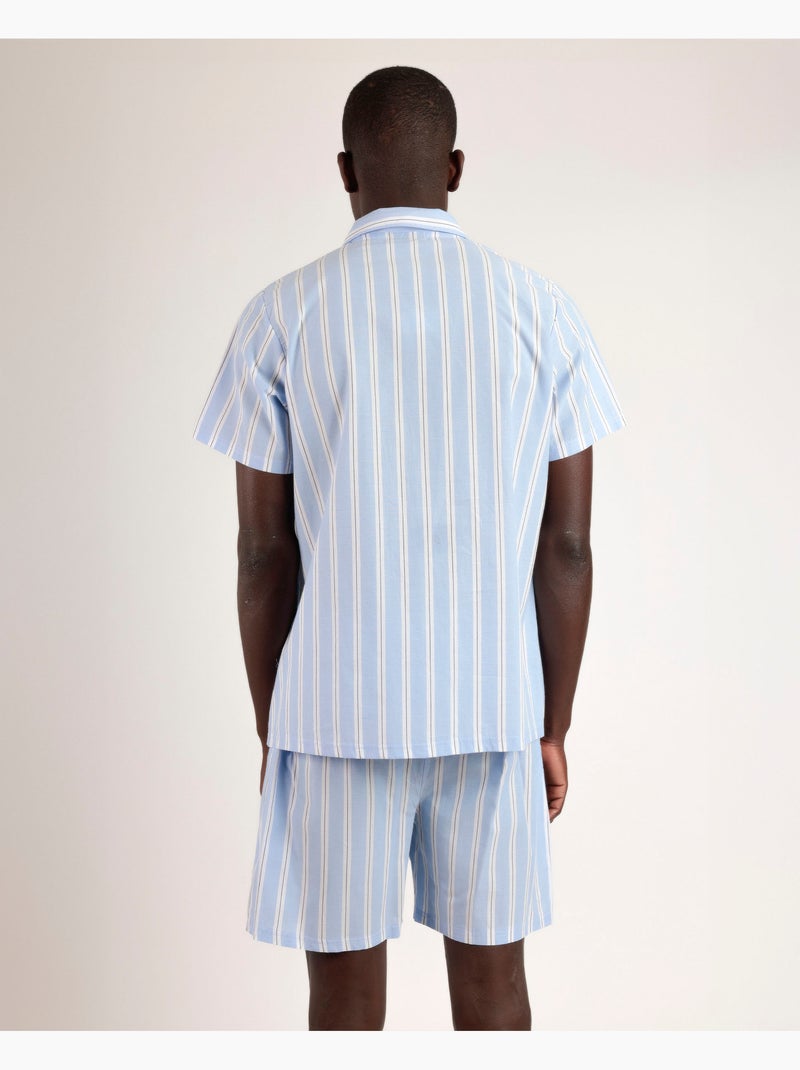 Pigiama aperto a maniche corte a righe da uomo ADMAS CLASSIC Blu marino - Kiabi