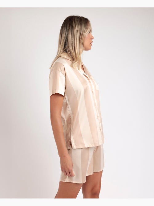 Pigiama aperto a maniche corte con strisce di lusso da donna ADMAS CLASSIC - Kiabi Pigiama aperto a maniche corte con strisce di lusso da donna ADMAS CLASSIC - Kiabi