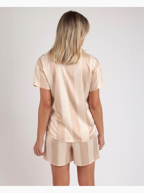 Pigiama aperto a maniche corte con strisce di lusso da donna ADMAS CLASSIC - Kiabi Pigiama aperto a maniche corte con strisce di lusso da donna ADMAS CLASSIC - Kiabi