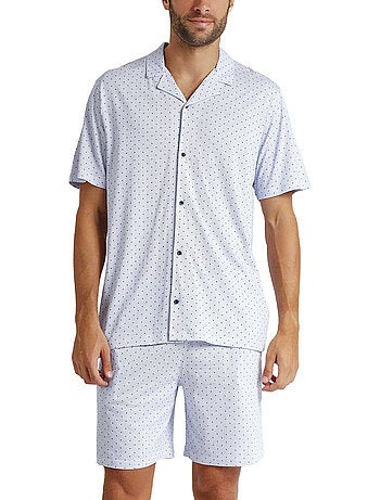 Pigiama aperto a maniche corte da uomo ADMAS CLASSIC con righe e pois