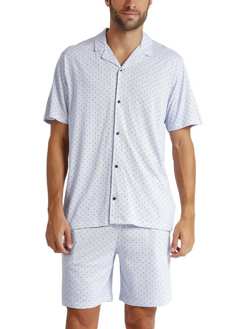 Pigiama aperto a maniche corte da uomo ADMAS CLASSIC con righe e pois - Kiabi Pigiama aperto a maniche corte da uomo ADMAS CLASSIC con righe e pois - Kiabi
