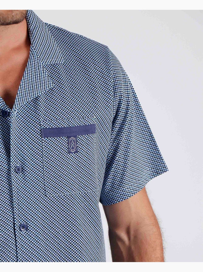 Pigiama aperto a maniche corte da uomo ADMAS CLASSIC Mercury Blu - Kiabi
