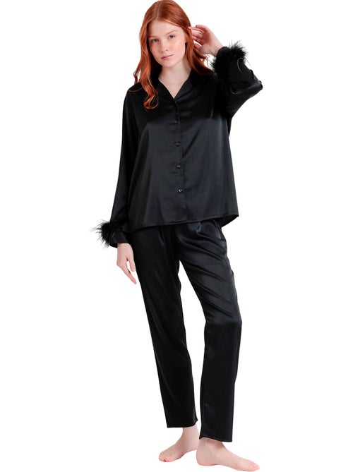 Pigiama aperto a maniche lunghe da donna ADMAS CLASSIC con piume natalizie Marabu Luxe - Kiabi Pigiama aperto a maniche lunghe da donna ADMAS CLASSIC con piume natalizie Marabu Luxe - Kiabi