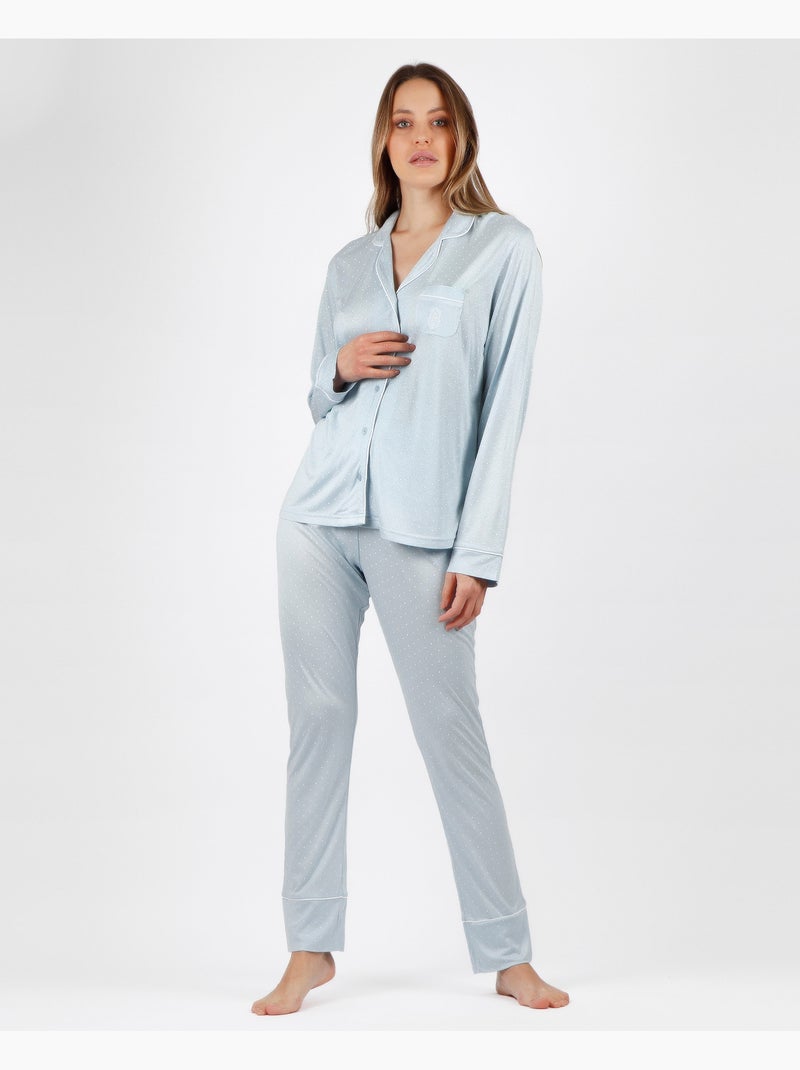 Pigiama aperto a maniche lunghe Soft Secret da donna ADMAS CLASSIC Blu - Kiabi