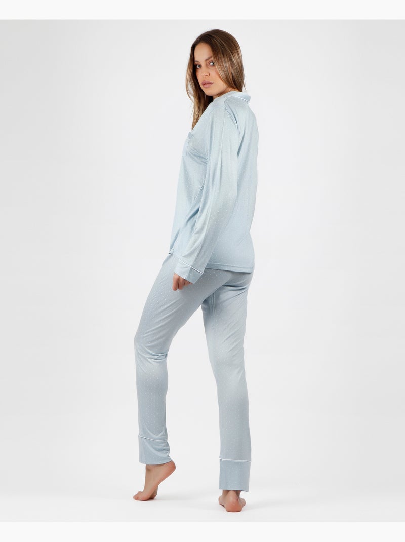 Pigiama aperto a maniche lunghe Soft Secret da donna ADMAS CLASSIC Blu - Kiabi