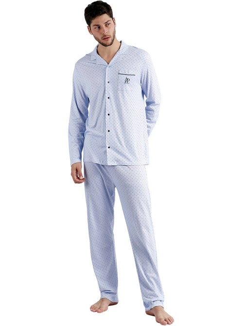 Pigiama aperto a righe e pois a maniche lunghe da uomo ADMAS CLASSIC - Kiabi Pigiama aperto a righe e pois a maniche lunghe da uomo ADMAS CLASSIC - Kiabi