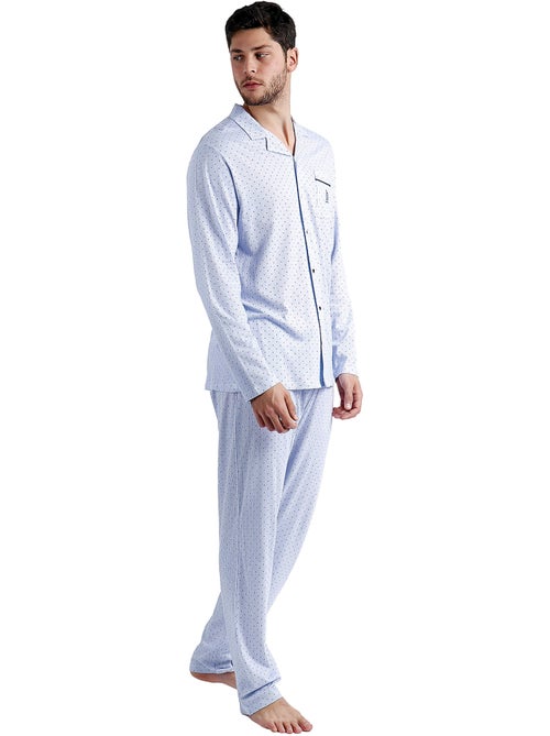 Pigiama aperto a righe e pois a maniche lunghe da uomo ADMAS CLASSIC - Kiabi Pigiama aperto a righe e pois a maniche lunghe da uomo ADMAS CLASSIC - Kiabi