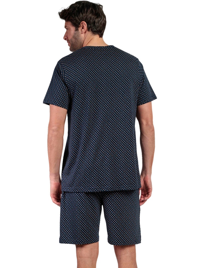 Pigiama aperto in pelle a maniche corte da uomo ADMAS CLASSIC Blu marino - Kiabi