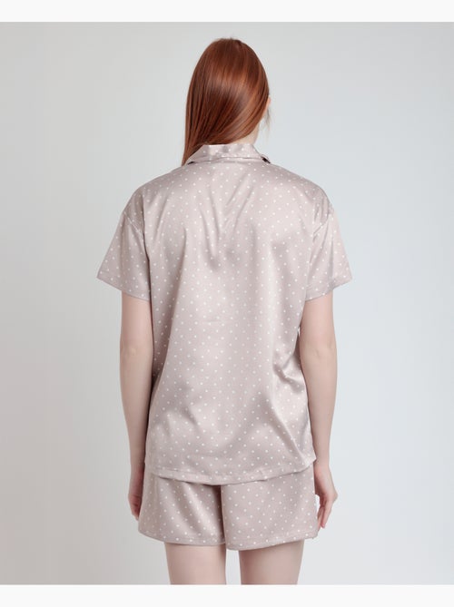 Pigiama aperto in pizzo a pois a maniche corte da donna ADMAS CLASSIC - Kiabi Pigiama aperto in pizzo a pois a maniche corte da donna ADMAS CLASSIC - Kiabi