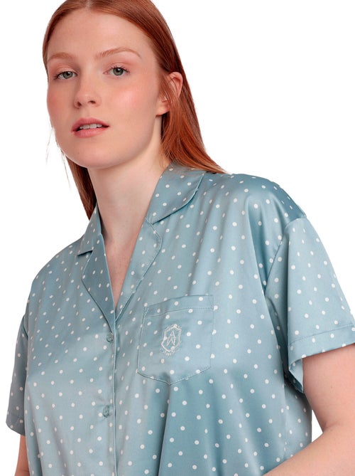 Pigiama aperto in pizzo a pois a maniche corte da donna ADMAS CLASSIC - Kiabi Pigiama aperto in pizzo a pois a maniche corte da donna ADMAS CLASSIC - Kiabi