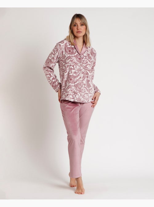 Pigiama aperto in velluto e cashmere a maniche lunghe da donna ADMAS CLASSIC - Kiabi Pigiama aperto in velluto e cashmere a maniche lunghe da donna ADMAS CLASSIC - Kiabi