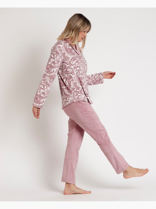 Pigiama aperto in velluto e cashmere a maniche lunghe da donna ADMAS CLASSIC - Kiabi Pigiama aperto in velluto e cashmere a maniche lunghe da donna ADMAS CLASSIC - Kiabi
