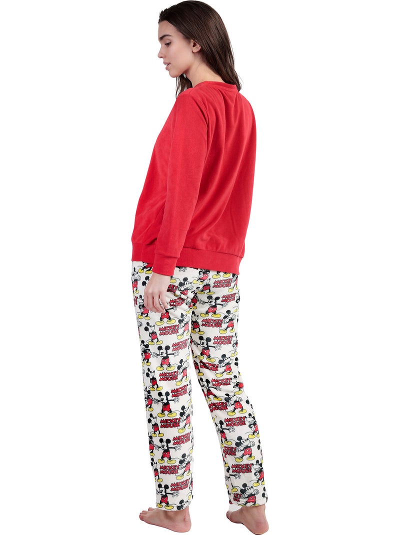 Pigiama caldo a maniche lunghe da donna DISNEY Best Mickey Rosso - Kiabi