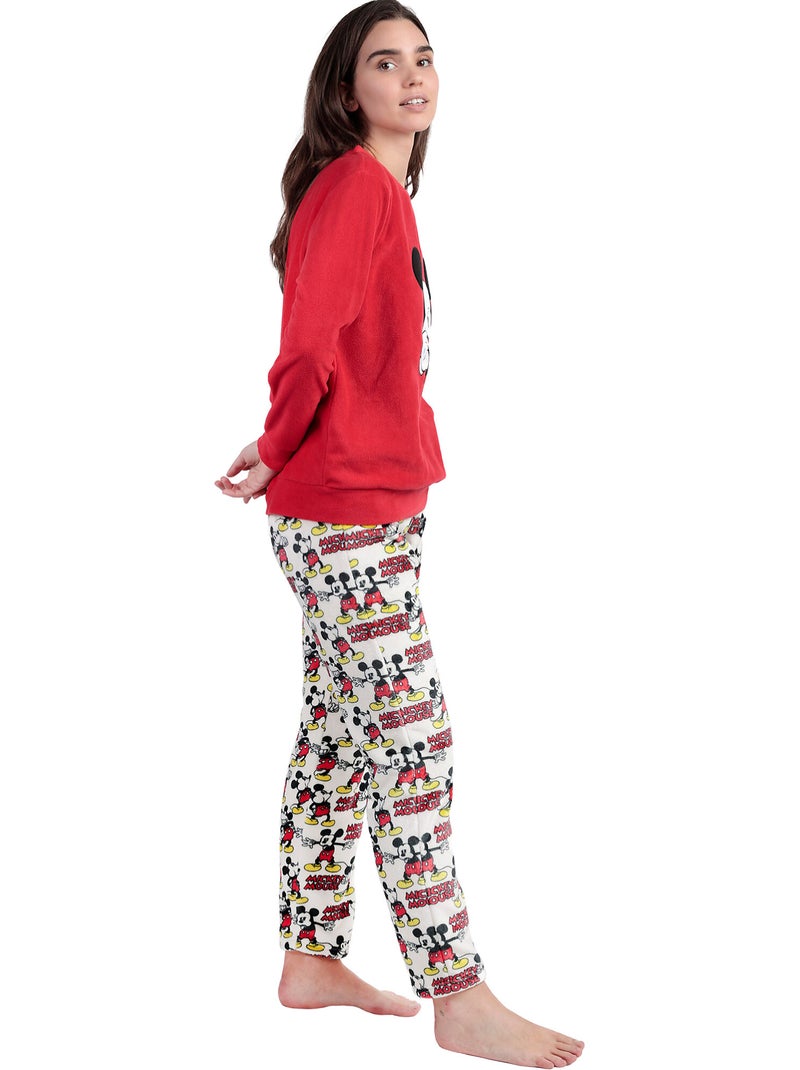 Pigiama caldo a maniche lunghe da donna DISNEY Best Mickey Rosso - Kiabi