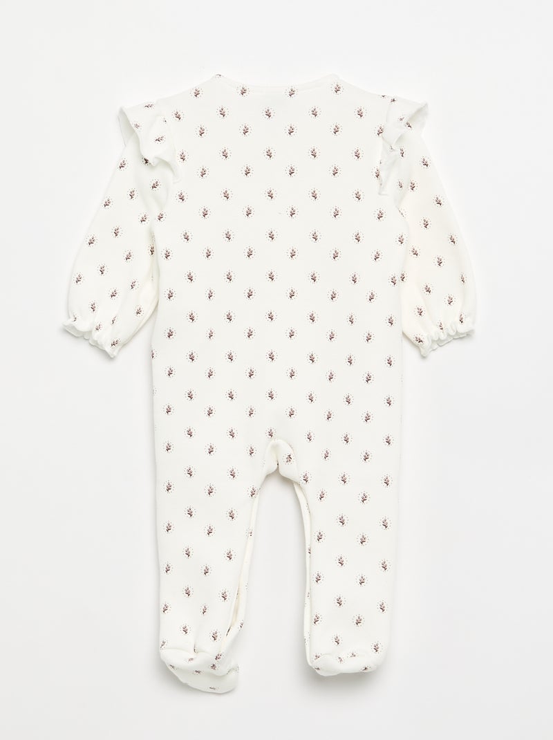 Pigiama caldo tutina con piedini Bianco - Kiabi