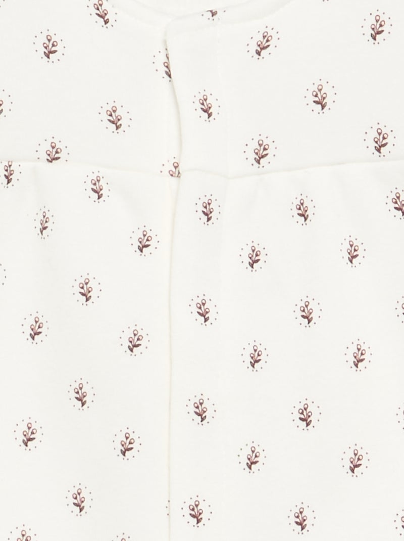 Pigiama caldo tutina con piedini Bianco - Kiabi