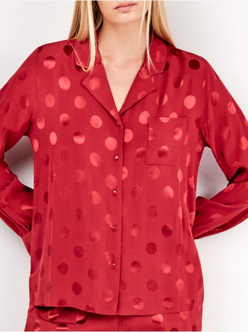 Pigiama camicia a pois Melograno - Kiabi