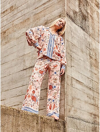 Pigiama camicia con stampa zodiacale
