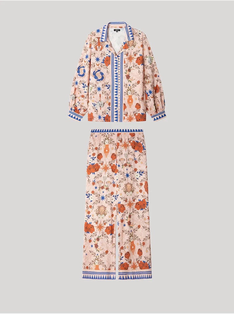Pigiama camicia con stampa zodiacale Multicolore - Kiabi