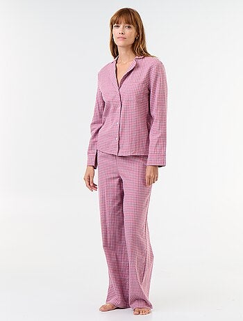 Pigiama camicia + pantaloni a fantasia - 2 pezzi