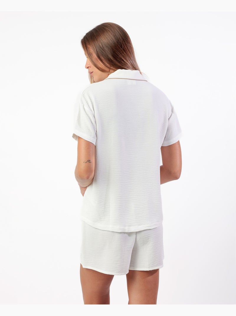 Pigiama classico a maniche corte da donna ADMAS CLASSIC Bianco - Kiabi