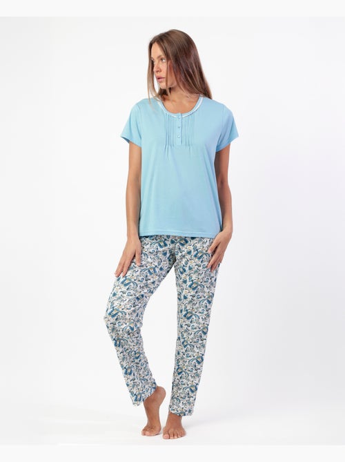 Pigiama classico a maniche corte in cashmere da donna ADMAS CLASSIC - Kiabi Pigiama classico a maniche corte in cashmere da donna ADMAS CLASSIC - Kiabi