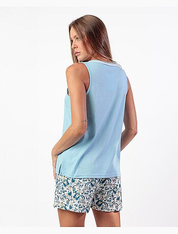 Pigiama classico senza maniche in cashmere da donna ADMAS CLASSIC