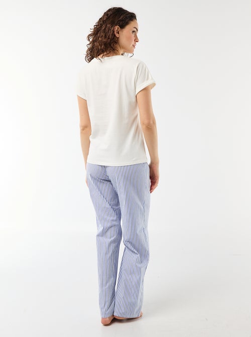 Pigiama completo t-shirt + pantaloni a righe - 2 pezzi - Kiabi Pigiama completo t-shirt + pantaloni a righe - 2 pezzi - Kiabi