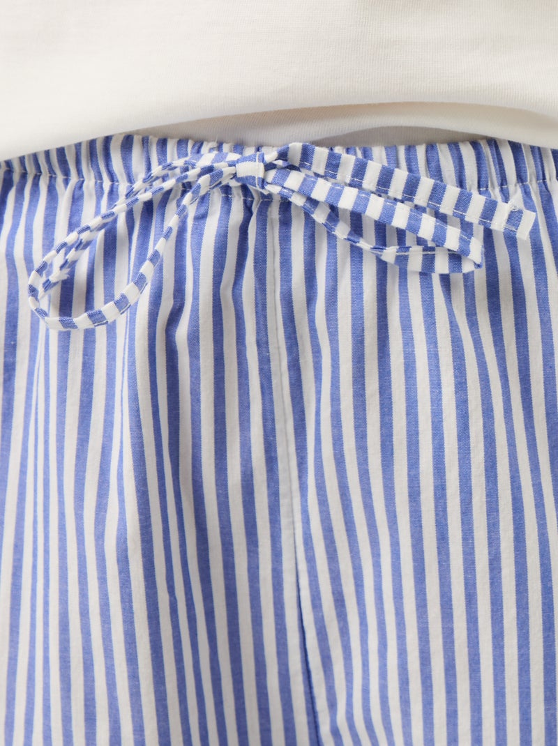 Pigiama completo t-shirt + pantaloni a righe - 2 pezzi Blu - Kiabi