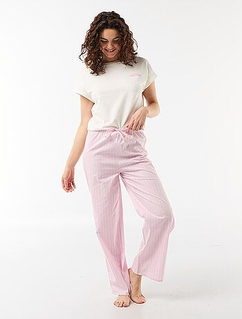 Pigiama completo t-shirt + pantaloni a righe - 2 pezzi