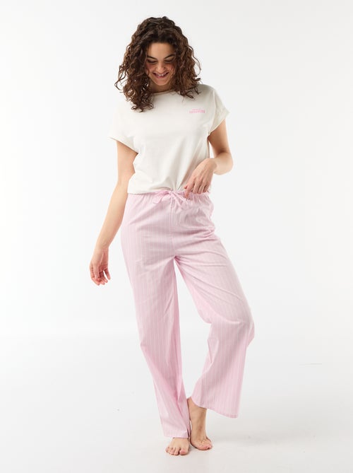 Pigiama completo t-shirt + pantaloni a righe - 2 pezzi - Kiabi Pigiama completo t-shirt + pantaloni a righe - 2 pezzi - Kiabi