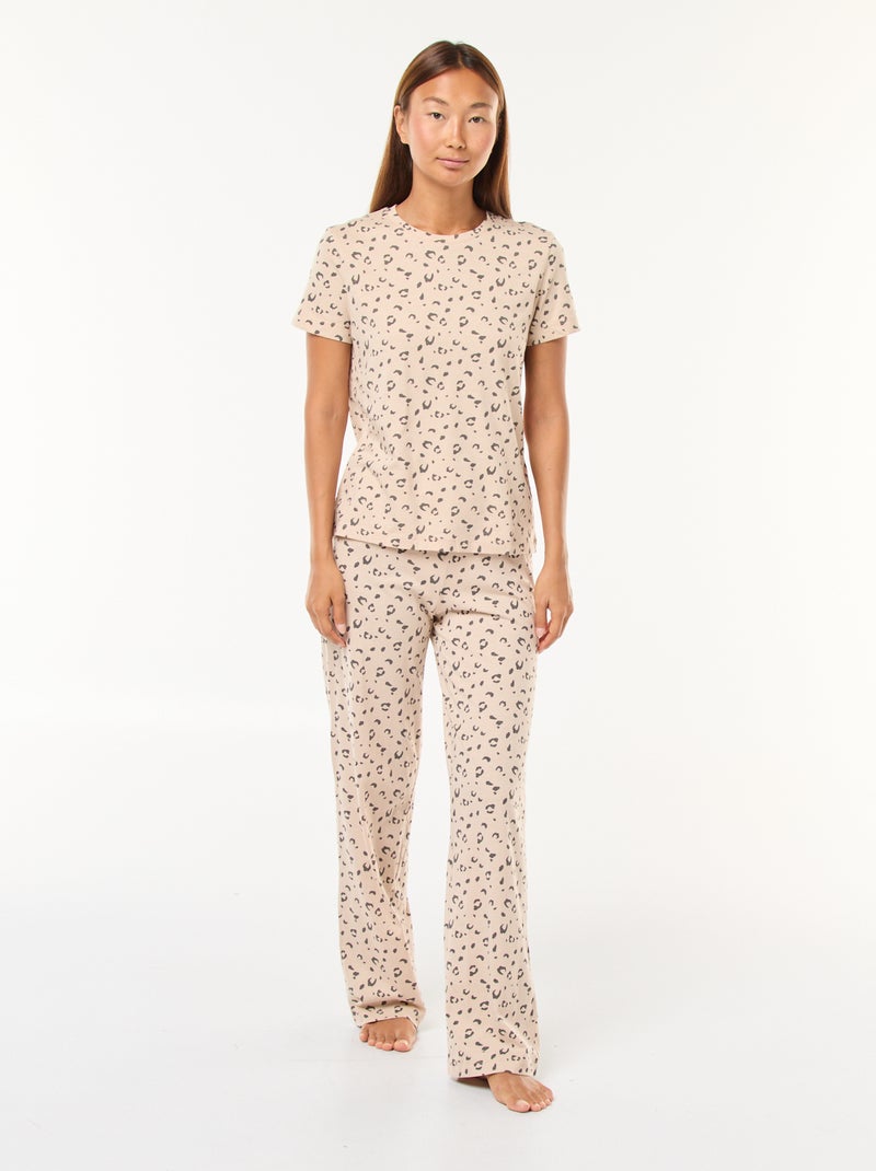 Pigiama composto da t-shirt e pantaloni - 2 pezzi Marrone - Kiabi