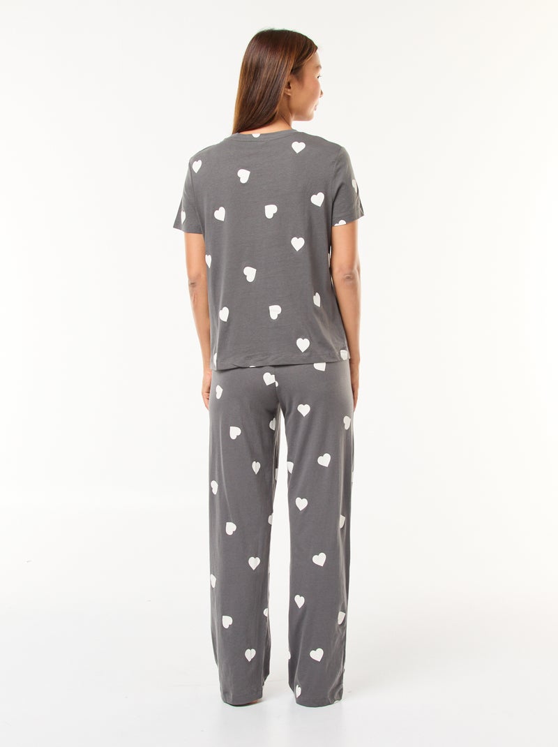 Pigiama composto da t-shirt + pantaloni - 2 pezzi Grigio - Kiabi