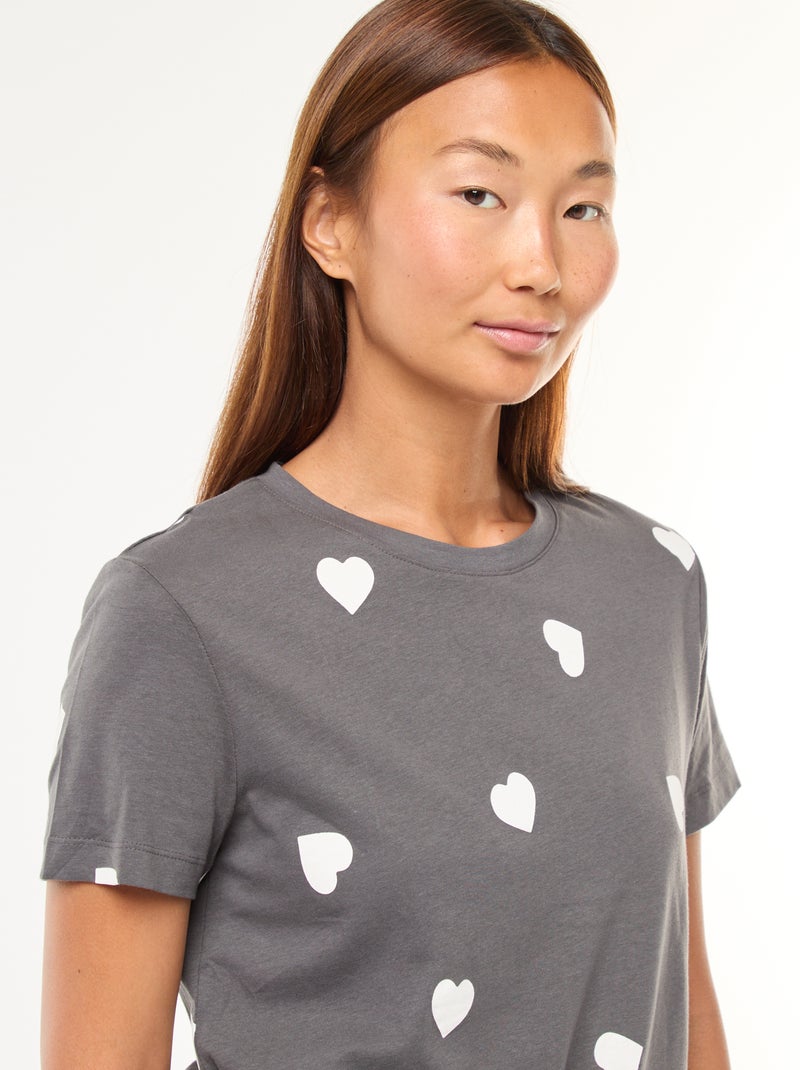 Pigiama composto da t-shirt + pantaloni - 2 pezzi Grigio - Kiabi